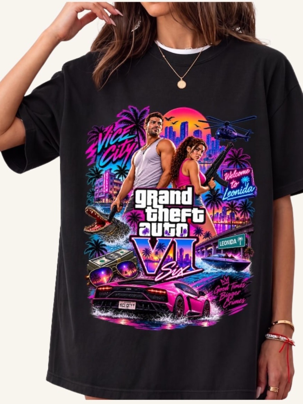 GTA 6 Vice City Tee, Grand Theft Auto VI Graphic Tee, Jason Lucia Gaming Shirt